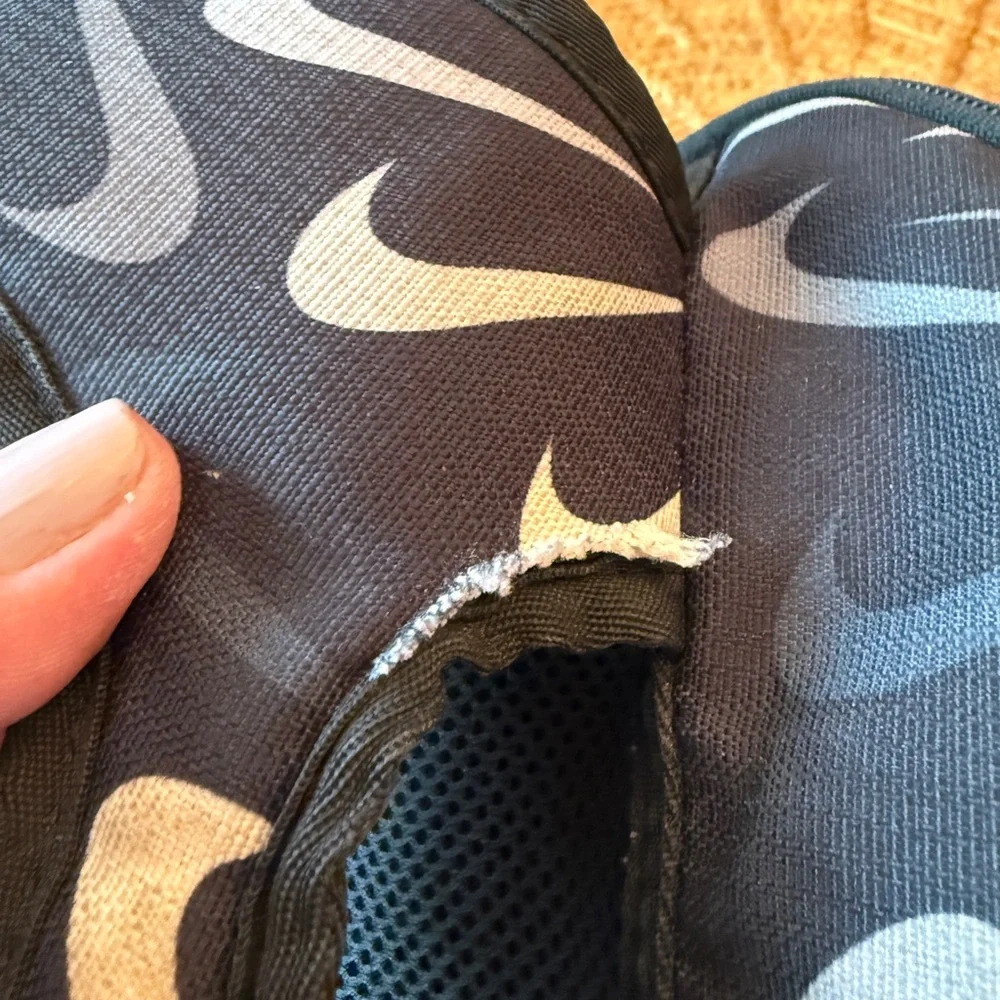Nike Black and Gray Swoosh Logo Pattern Backpack